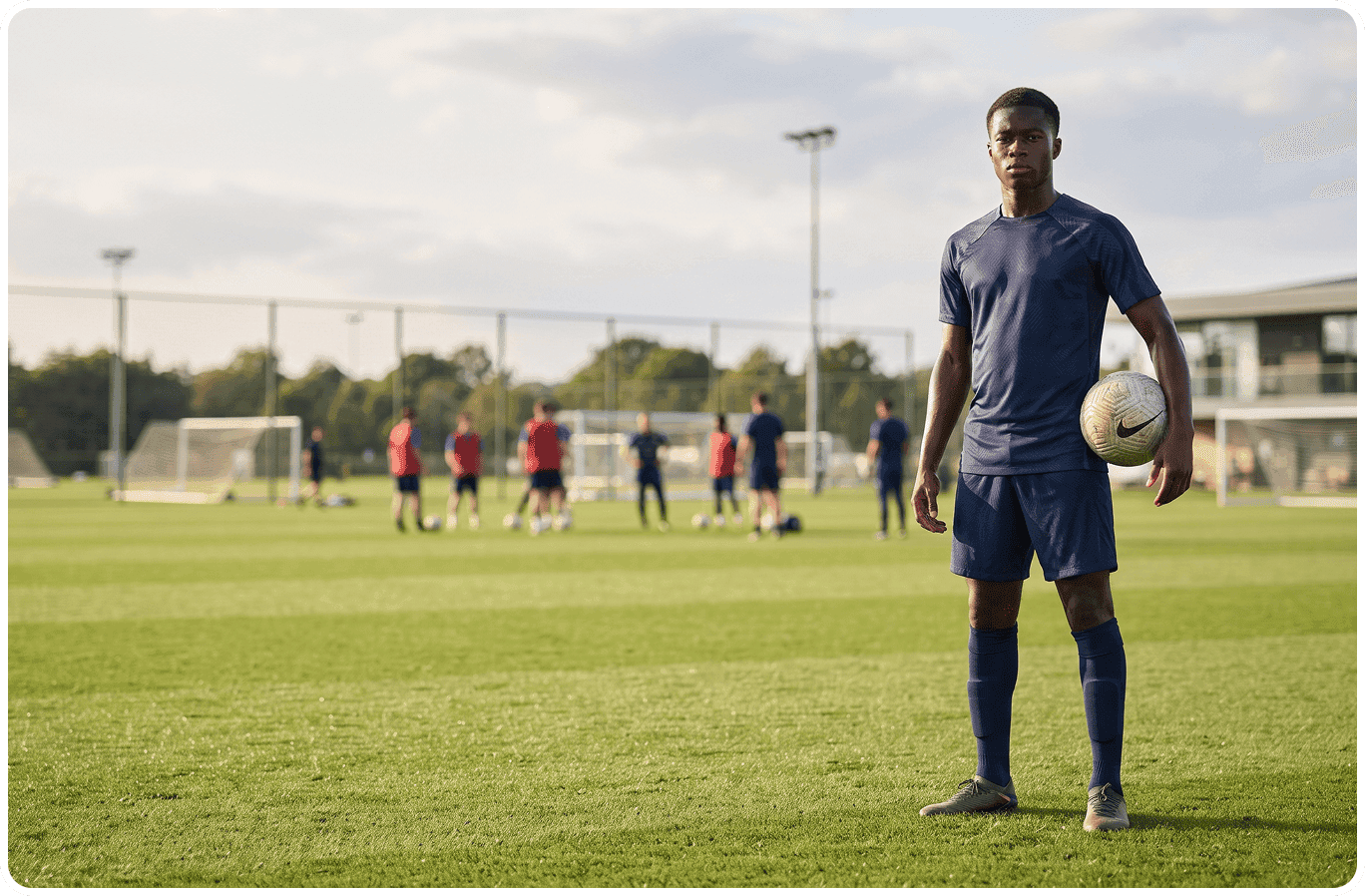Football pitch and talent background